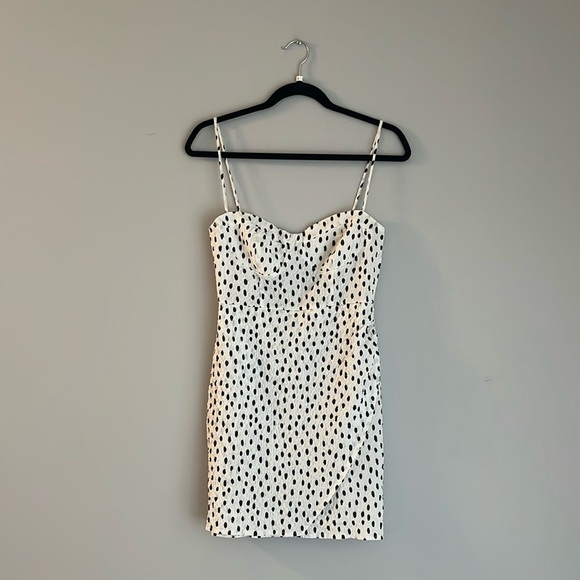 Zara Mini Dress, White with Black dots small - Picture 2 of 7